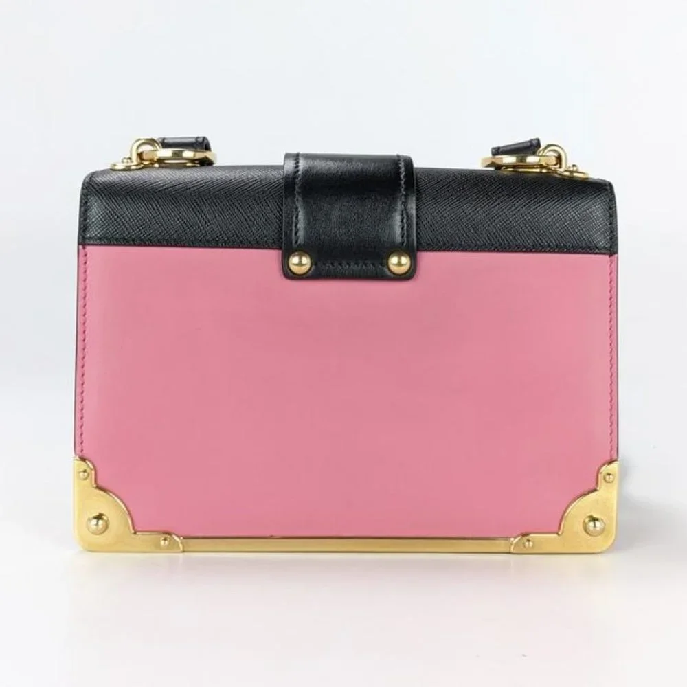 SOLD Prada Cahier Lightning Heart Studded Medium Pink Leather Cross Body Bag - Picture 2 of 10